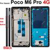 LCD Middle Frame Housing For Xiaomi Poco M6 M6 Pro 4G 5G Middle Frame Holder Cover With Volume Key Replacement Repair Parts