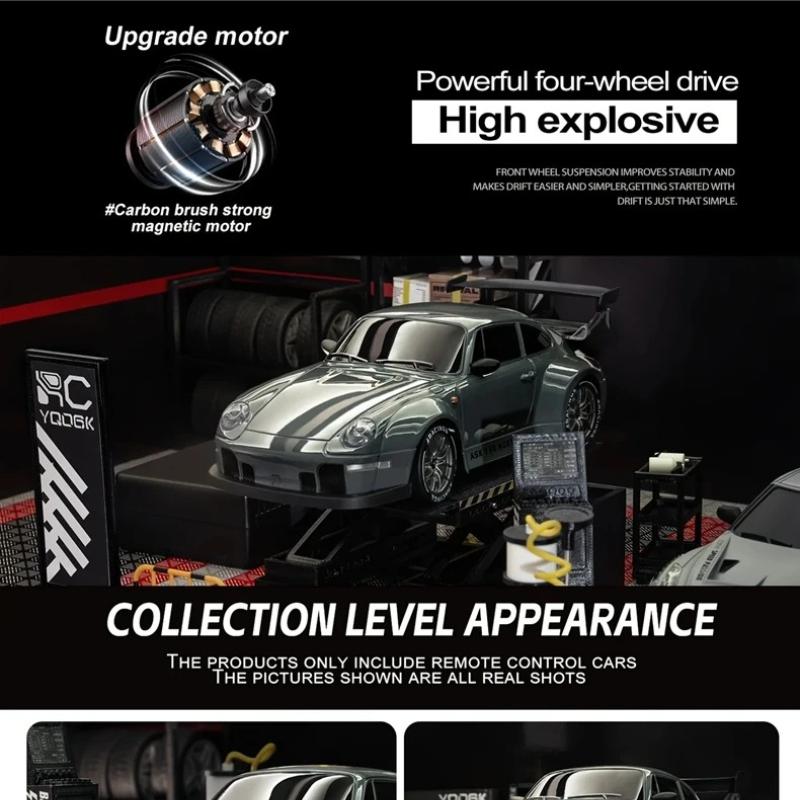 New Four-wheel Drive 1:24 RC Drift Car with LED Light 2.4G Radio 20KM/h High Speed Remote Control Racing Cars Vehicle Model Toy Gift for Boy Girl Kid