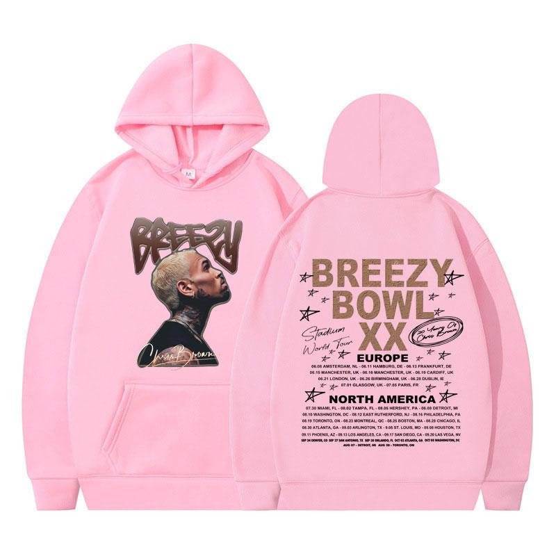 

Rapper Chris Brown Breezy Bowl XX Tour 2025 Hoodies Men Women Hip Hop Gothic Punk Pullover Winter Fashion Sweatshirt Streetwear S