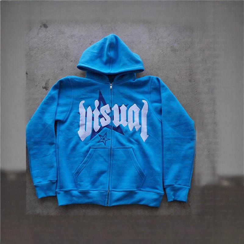Unisex Digitaldruck Reißverschluss Kapuzenpullover Lässiger Pullover Übergroß Streetwear