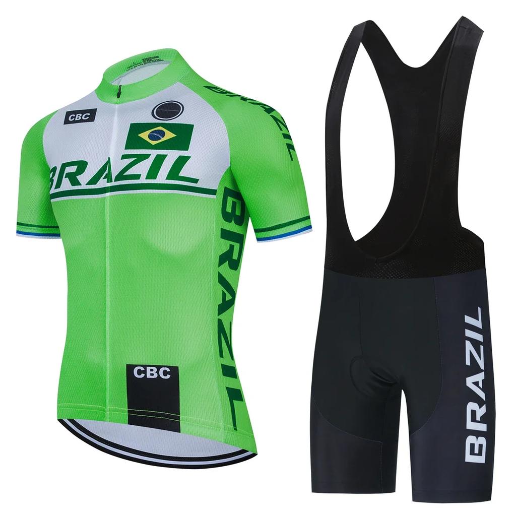 Brazil Cycling Jersey Cycling Suits Road Bike Clothing Mens Pro Bib Shorts Sets Mtb Bicycle Jersey Clothes Maillot Ciclismo