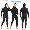 Diving Wetsuit 5mm Men Full Body Hooded Front Zip Warmth Thermal Neoprene Scuba Snorkeling Swimming