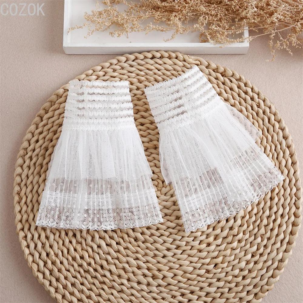 Cross-border Pleated Mesh Lace Sleeves Women's Decorative Cuffs Replacement Fake Sleeves