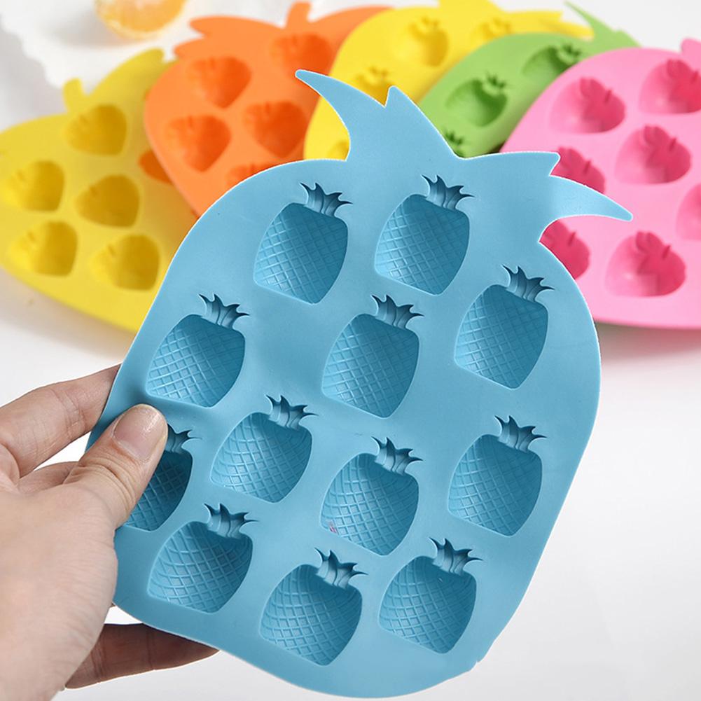 Silicone Ice Mold 12 Even Pineapple Shape DIY Baking Mould Tool for Jelly Pudding Chocolate Cake