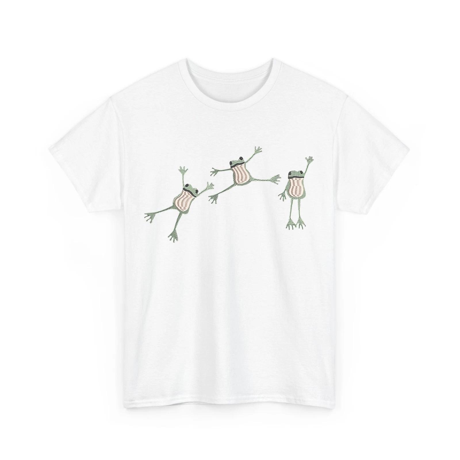 three frogs embroidered frog, three frogs T-Shirt 2XL