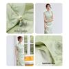 VICTORIA&VERA Summer New Chinese Style Emerald Green Bamboo Print Side Slit Cheongsam Dress