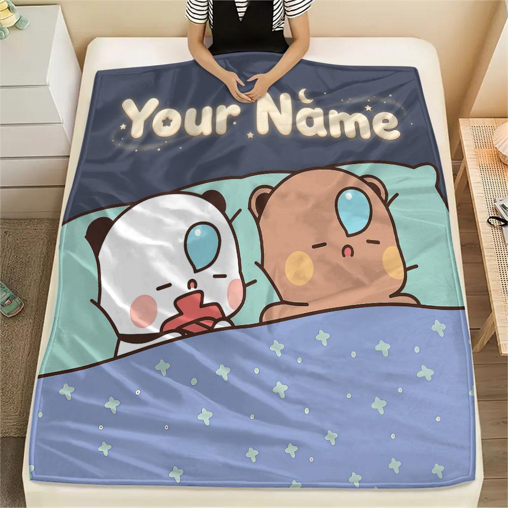 1PC Custom Name PeacHE Goma Patterned Flannel Blanket Suitable For All Seasons for Home Decor Warmth and Comfort Gifts Holiday Present -HE168