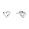 APM Monaco Love pavé heart-shaped design sterling silver earrings women's silver AE16535OX