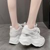 Fashion Women Chunky Sneakers 2024 Spring Breathable Mesh Casual Shoes 9CM Wedge Heels Platform Shoes Chaussures Femme Sports Dad Shoes