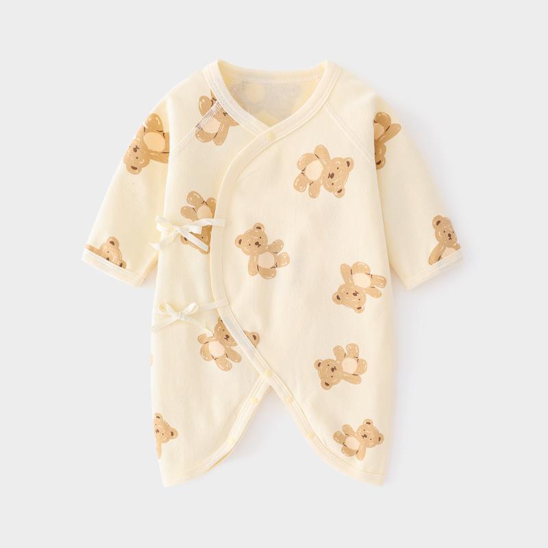 Newborn Pure Cotton Butterfly Bodysuit: Four Seasons Tie-Up, Boneless Design Jumpsuit
