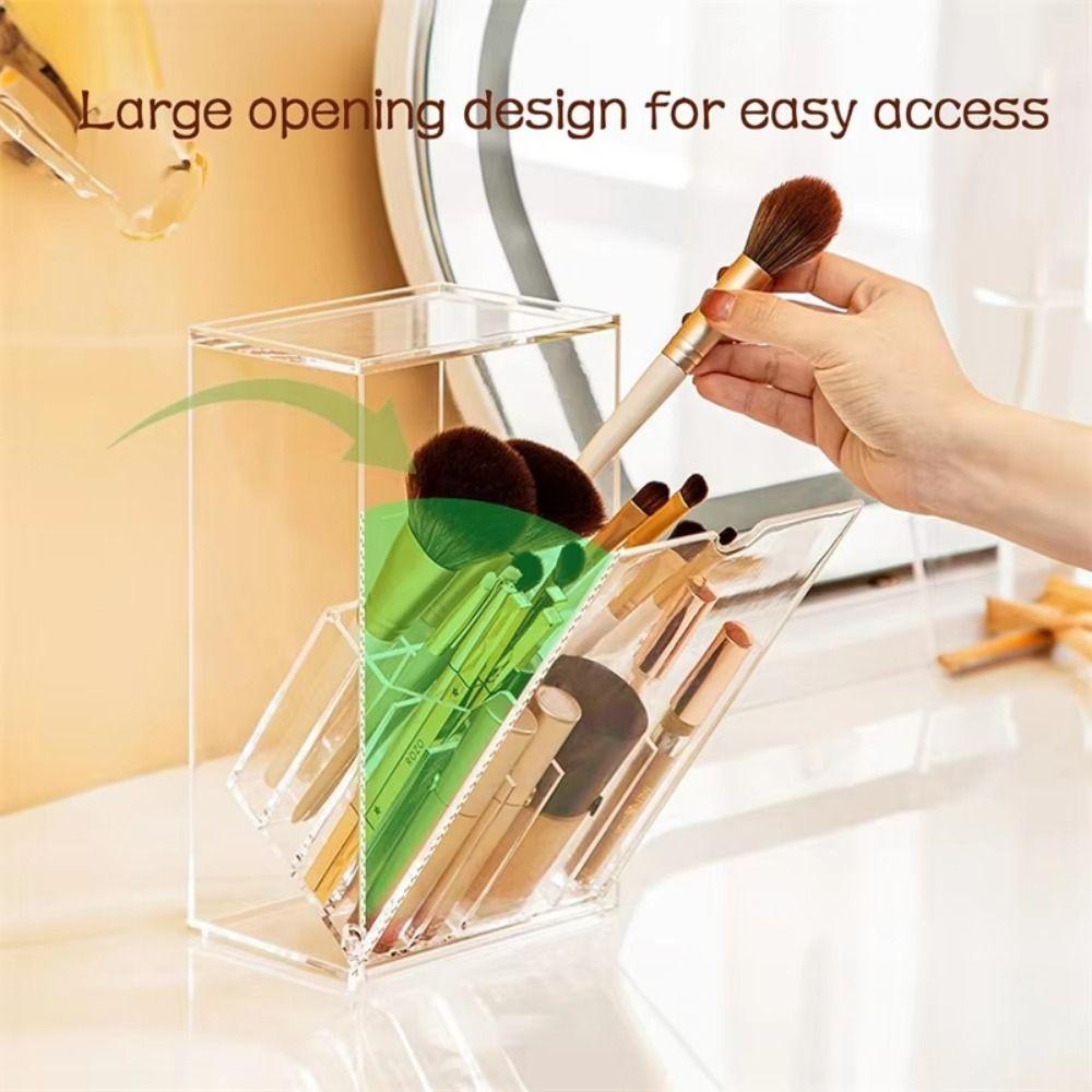 with Lid Makeup Display Rack Transparent Makeup Brushes Holder  Dressing Table