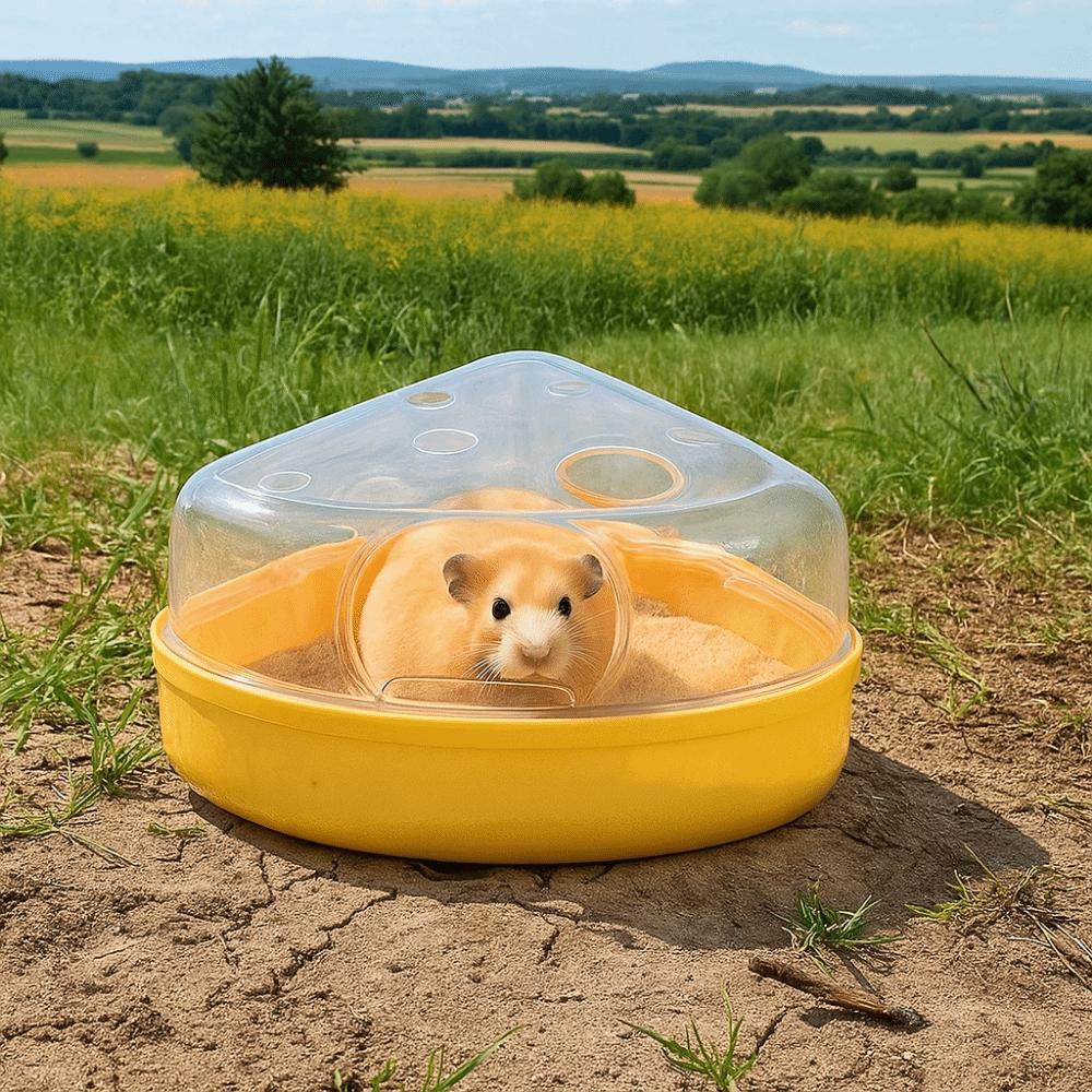 Escape-Proof Pet Bath Container Anti-spill Hamster Toilet  for Mice Gerbil Golden Bear