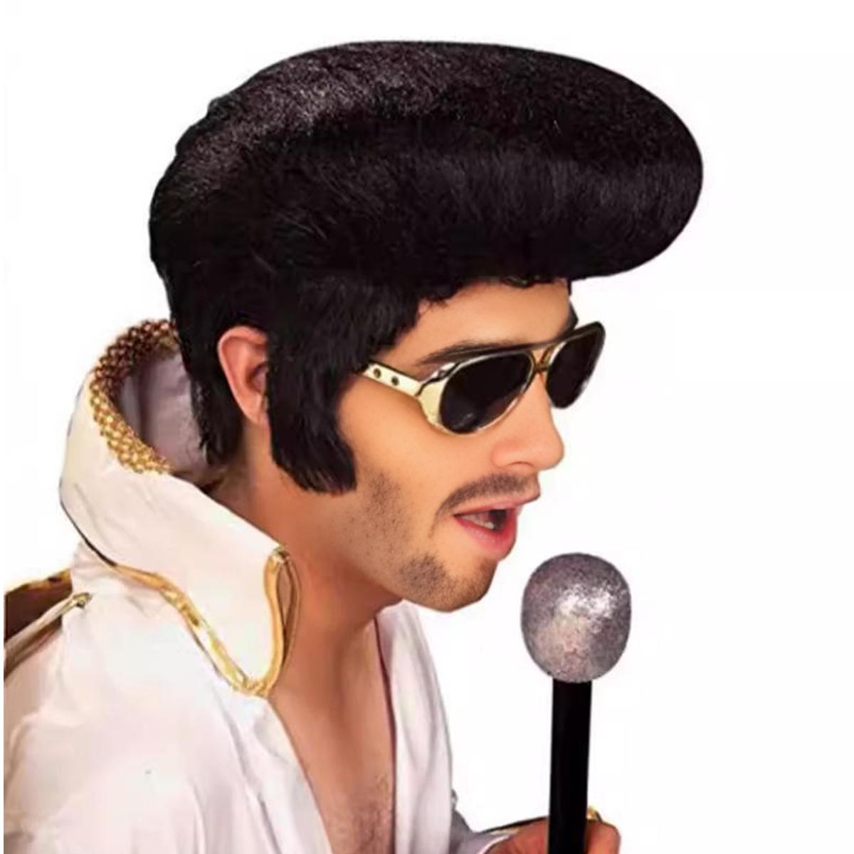 

Черный парик певицы с большим затылком, рок-диско парик, парик для бара и выпускного вечера, синтетический парик чёрный