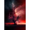 Naturkatastrophe Apokalyptischer Sturm Poster Blitze über dem Ozean Drucke Leinwandbild Wandkunst Bilder Heim Wohnzimmer Dekor