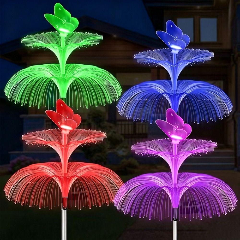 Colorful Solar Jellyfish Lamp Waterproof Ground Insertion Jellyfish Lawn Light High Quality Outdoor Solar Light Landscape Light