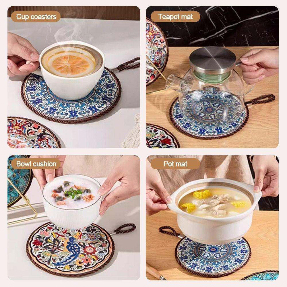 Round Coffee Coaster Anti-scalding Coffee Cup Table Mat Useful Table Placemat