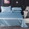 1pc Flat Bed Sheet Silky Bedsheets Solid Color Bed Linen Smooth Flat Sheets Sabanas Para Cama Home Textile Bed Sheets