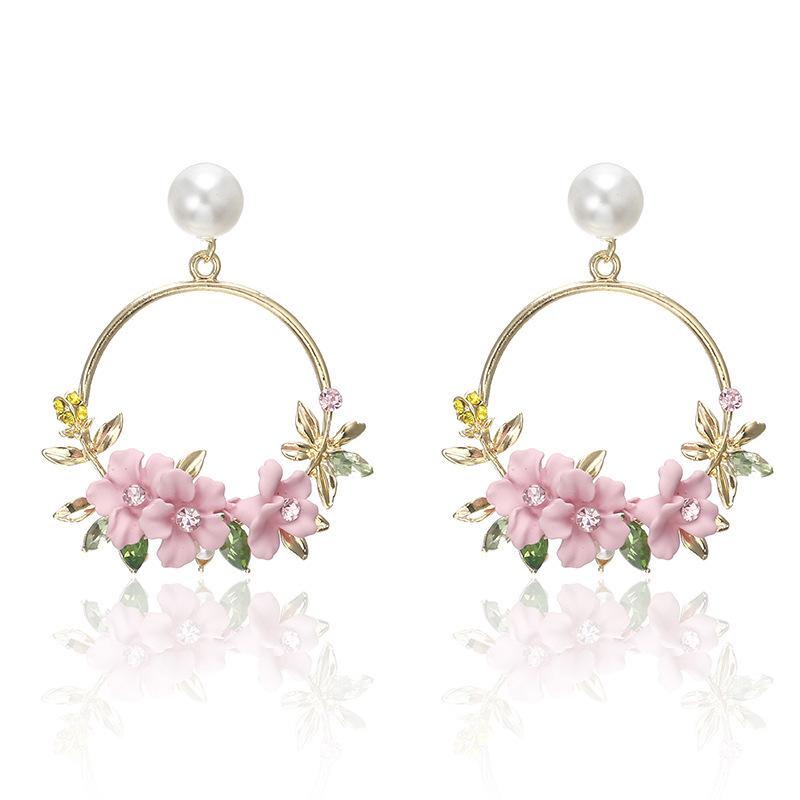 Ohrstecker mit Blumen im koreanischen Stil: Süßes Polymer Clay & Perlen Design für Frauen