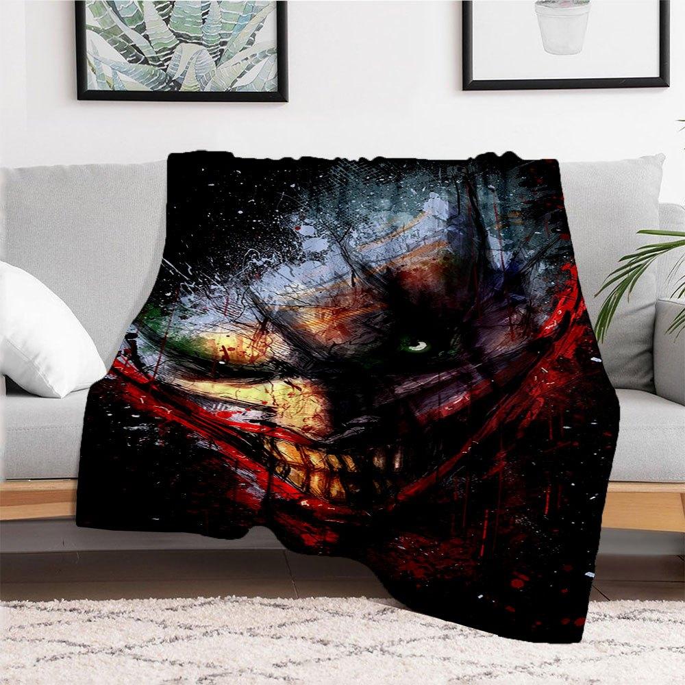 Joker Face Art Print Poster Wall DecorBlanket Flannel Throw Blanket for Sofa, Bed, Travel, Camping, Office, Couch, Chair