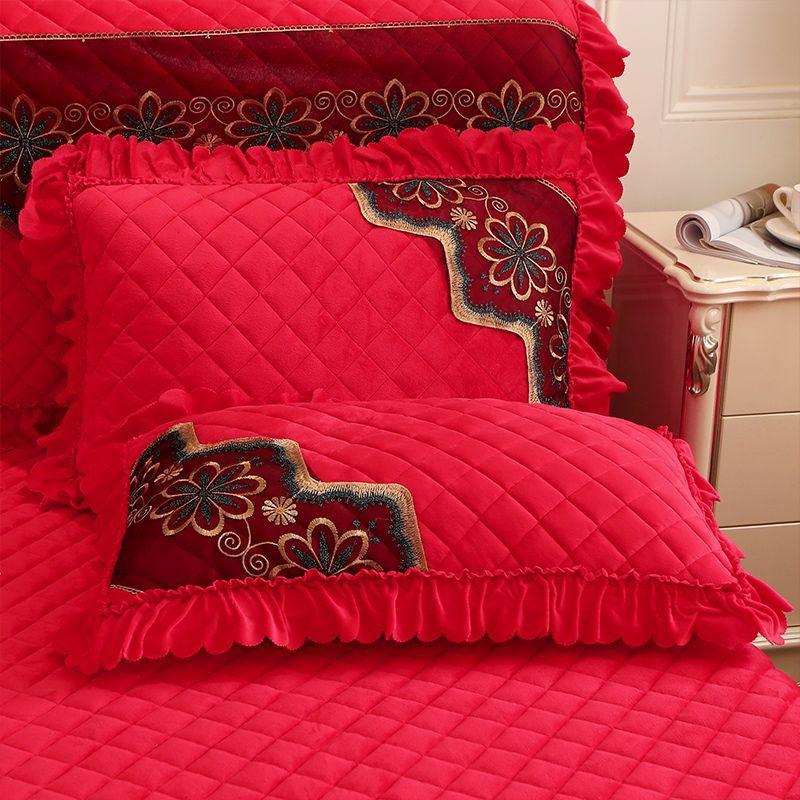 Fronha de cor sólida, lã de cristal, fronha de algodão com clipe quente, combinada com fronha de pelúcia, travesseiro curto de pelúcia