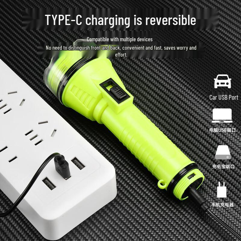 Strong Beam Rechargeable Diving Flashlight