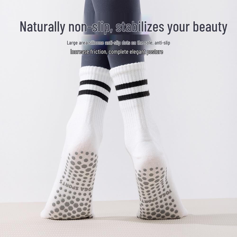 Women's Non-Slip Five-Finger Mid-Calf Yoga, Pilates, & Fitness Compression Socks