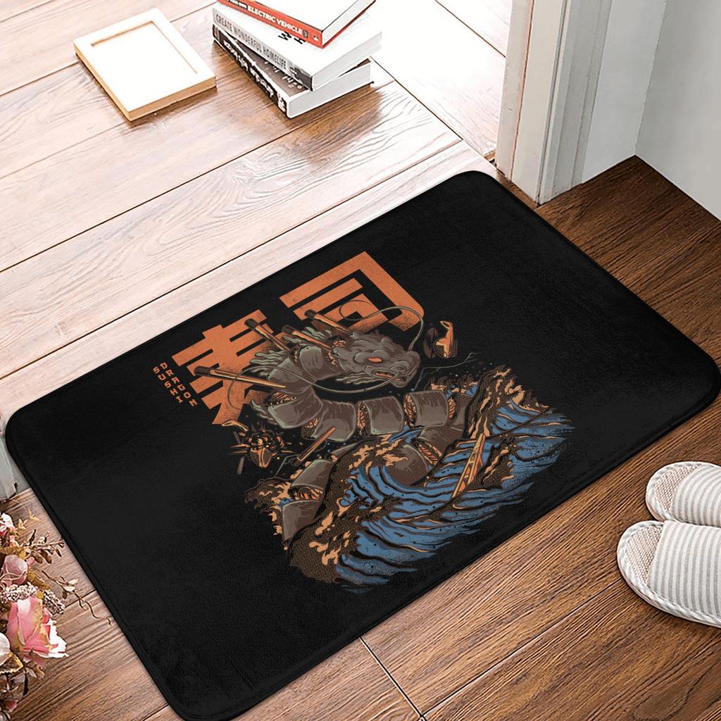 Funny Sushi Fish Doormat Mat Anti-Slip Japan Food Kitchen Bath Garden Rug Carpet 40*60cm