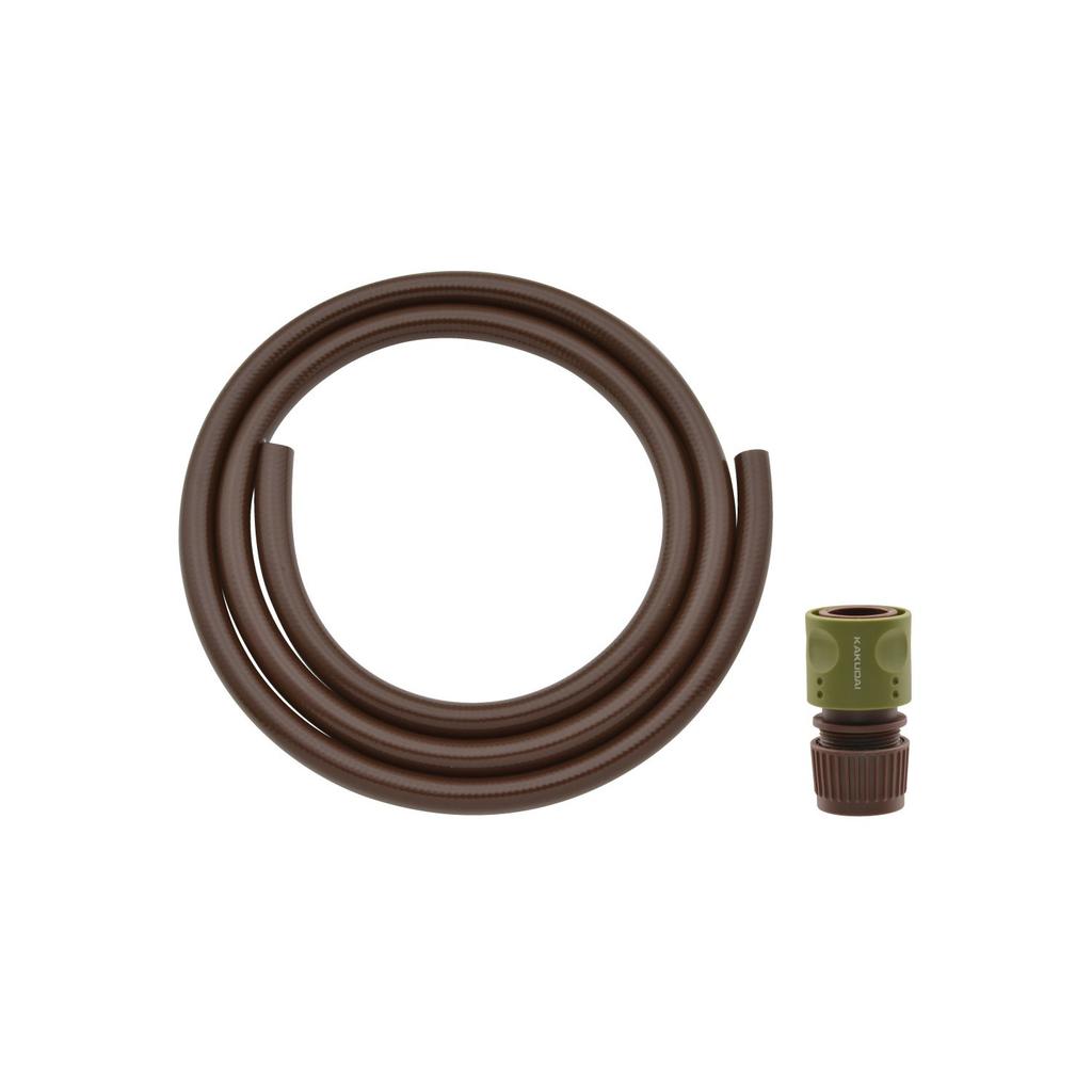 Gaona Watering Hose 9m with Hose End GA-QD039, Long, Brown,