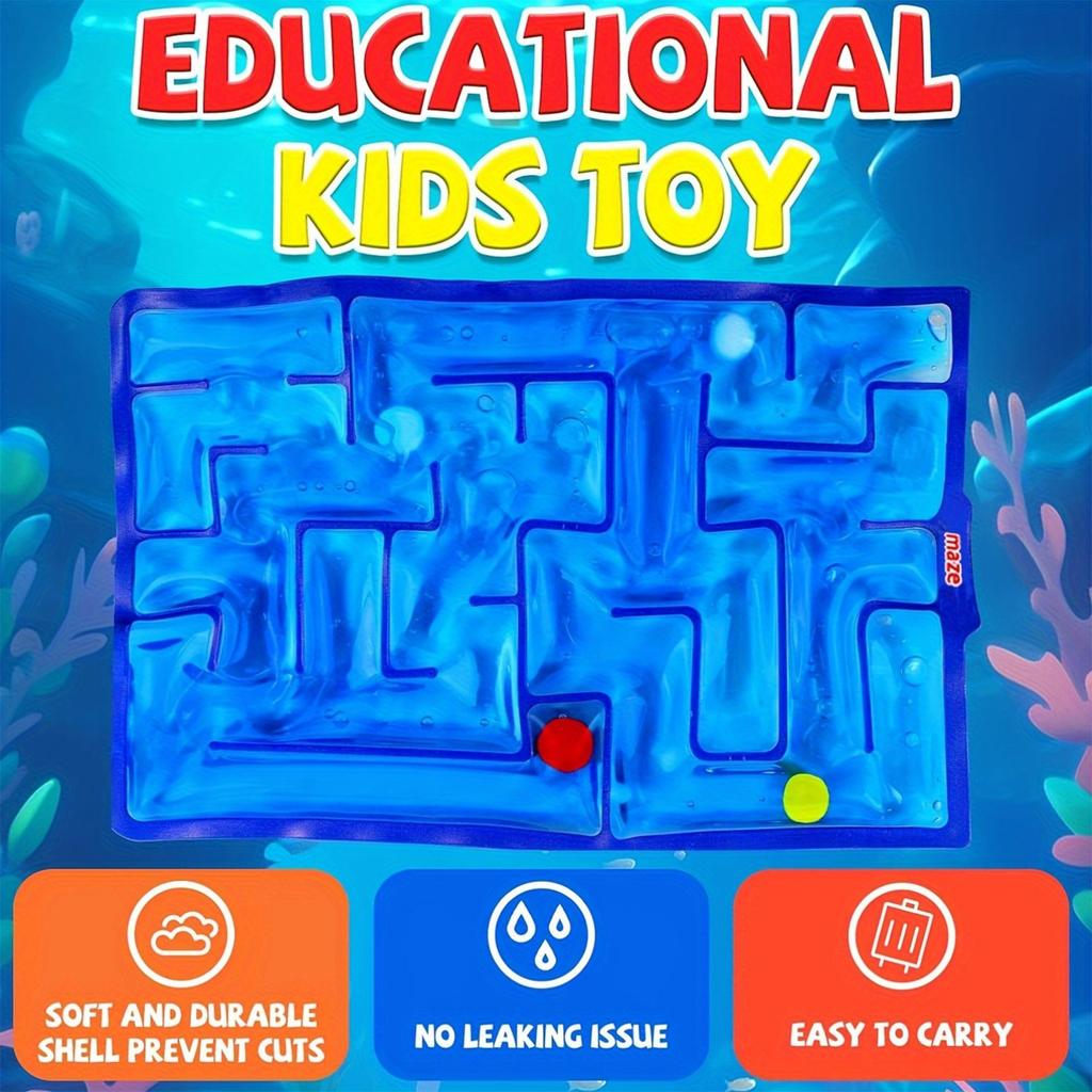 Children's Blue Maze Mat Puzzle Game Ball Play DDecompression Toy 100ml