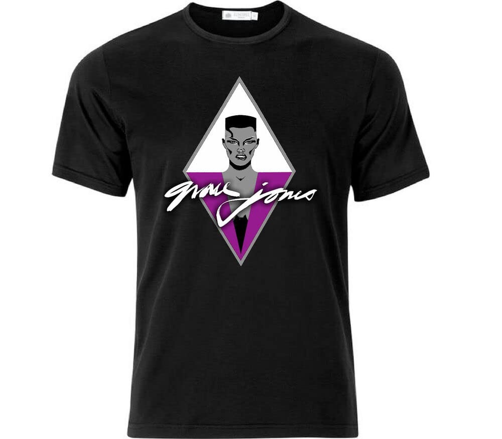 Grace Jones Iconic Printed Signature T Shirt Black L чёрный