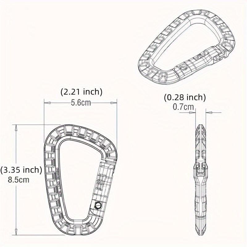 1Pc Durable Backpack Buckles, Carabiner Plastic Hooks, D Shape EDC Gear for Outdoor Camping