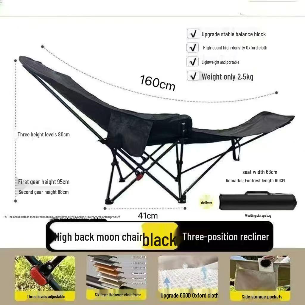 Adjustable Outdoor Folding Recliner Chair with Leg Rest for Sitting and Lying