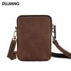 Men's Crazy Horse Leather Shoulder Bag - Genuine Cowhide Crossbody, Casual Summer Messenger Backpack