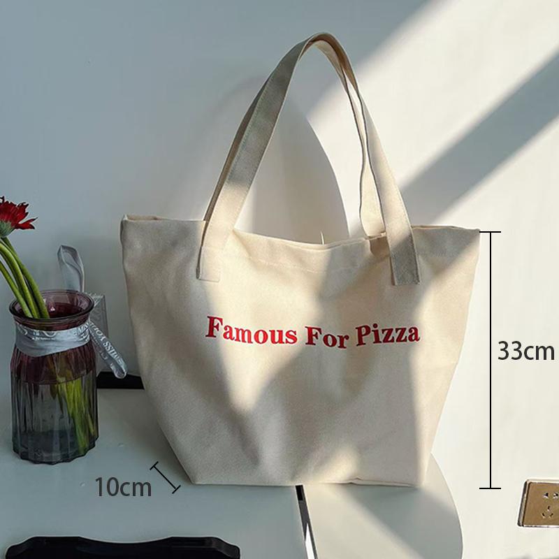 

2025 Красная холщовая сумка Повседневная холщовая сумка через плечо с принтом букв Большая вместимость Школьная сумка для поездок на работу и за покупками Для девочек и женщин бежевый