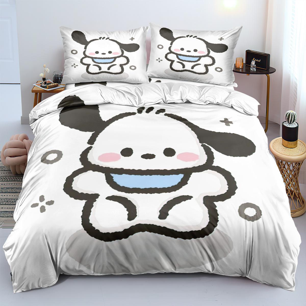 

Sanrio Pochacco Bedding Sets Comforter Quilt Bed Cover Duvet Cover Pillow Case 2-3 Pieces Sets Kids Adult Size EU Single 135x200cm