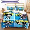 3pcs The Powerpuff Girls5 Cover Set - Personalized Name, HD Printed Bedding with 1 Cover and 2 Pillowcases - Perfect for Home Decor, Easy Care