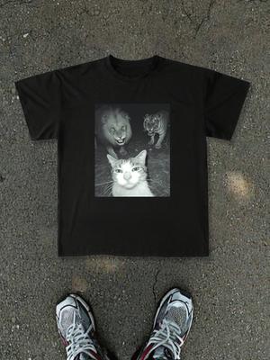 Gotické kočičí tričko Unisex Unisex Krátký rukáv Portrét kočky Tmavý Vintage Potisk zvířat Kulatý výstřih Bavlna Punk Street Denní Ležérní tričko