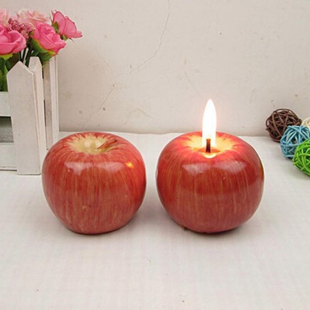 Christmas Apple-Shaped Candle, Perfect for Holiday, Birthday, Wedding, Party, and Home Dining Table Decorations