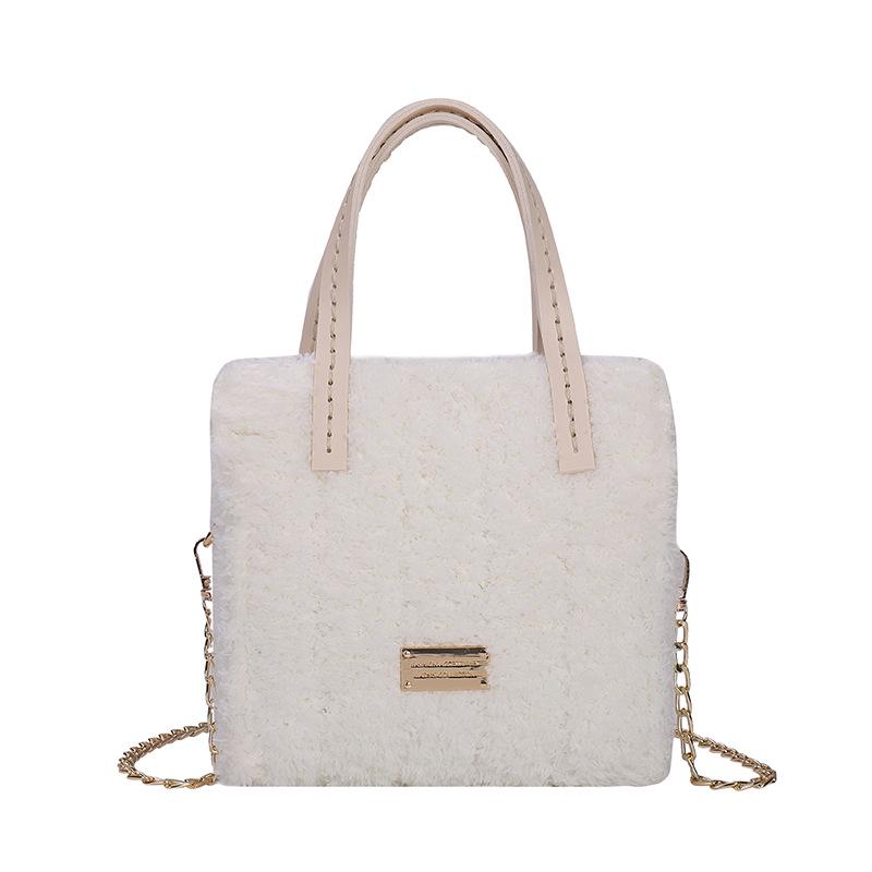 

Сделай сам плюшевую сумку-тоут в стиле TikTok с плетеным узором в клетку - Модная ретро женская сумка на плечо белый