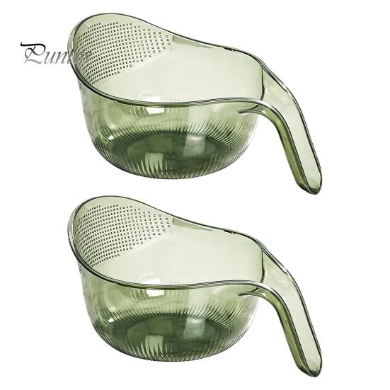 Multipurpose Food Drainer Rice Washing Bowl, with Ergonomic Handle, PP Safe Container Strainer Basket, for Cleaning Vegetables And Fruits Easy