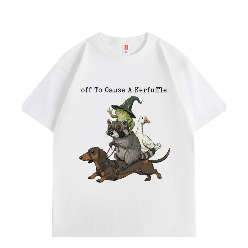 

Off To Cause A Kerfuffle Funny Animal Graphic T Shirts High Quality Fashion Oversized T-shirts Men Women Cotton T-shirt S