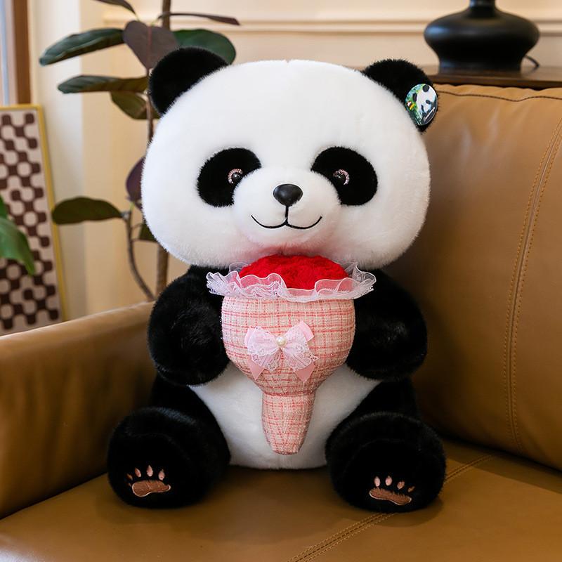 Süßes Panda-Stofftier Cartoon Plüschtier Geschenk für Kinder und Erwachsene