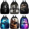 Large Capacity Howling Wolf School Backpack Kids Bookbag Animal Lion Elephant Backpack Boys Girls Schoolbag Laptop Bags Mochlia