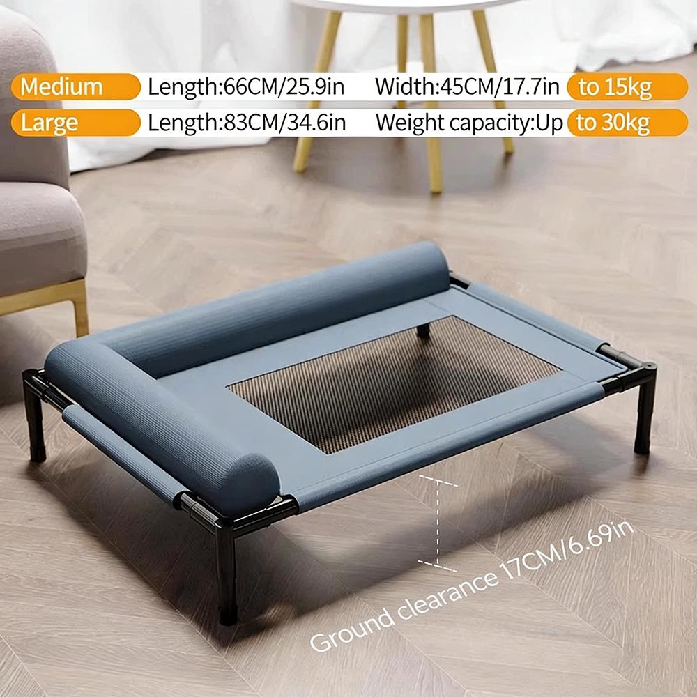 Raised Mesh Medium Large Cat Dog Off-the-ground Pet Bed Removable and Washable Breathable Pet Sofa Moisture-proof with Pillow