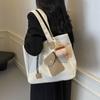 Canvas Tote Bag Student Class Shoulder Bag Large Capacity Commuter Handbag