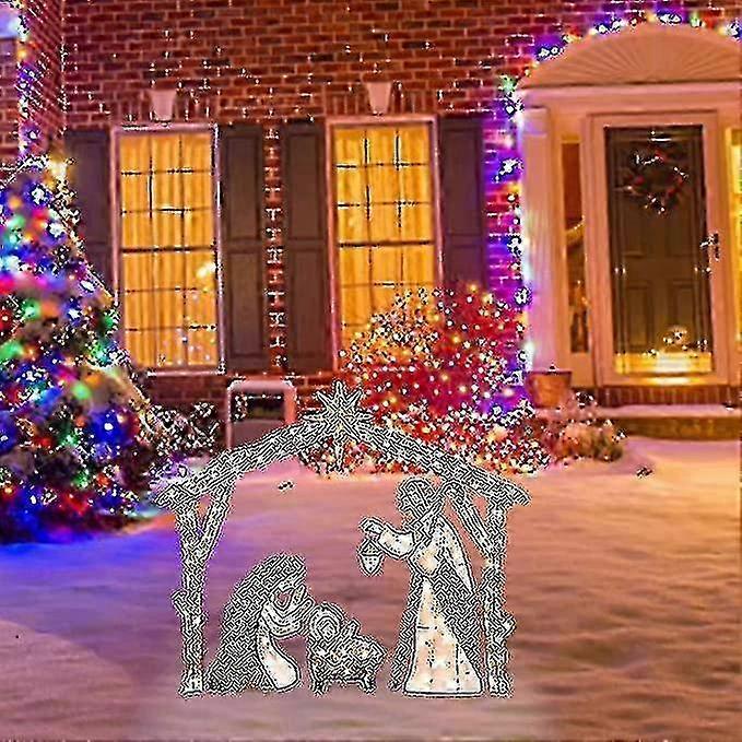 Outdoor Nativity Scene With Lights, Christmas Holy Family Yard Decoration, Christmas Outdoor Christmas Set, Easter Decoration Lights Up