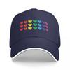 Rainbow Hearts Horizontal Stripes Baseball Cap Luxury Cap Hat Unisex Luxury Military Cap Unisex Vintage Unisexs Hats Womens