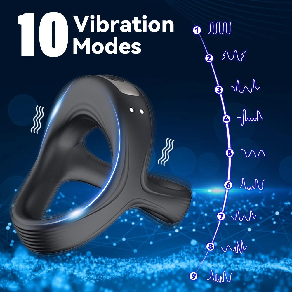 Male lock essence triangular ring USB charging vibration massage lock essence ring male masturbator sex products18+