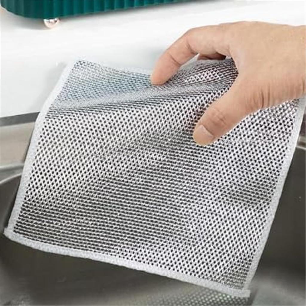 Gemse 2023 New Multifunctional Non-Scratch Wire Dishcloth, 10 Pcs Multipurpose Wire Dishwashing Rags for Wet and Dry, Scrubs & Cleans for Dishes,