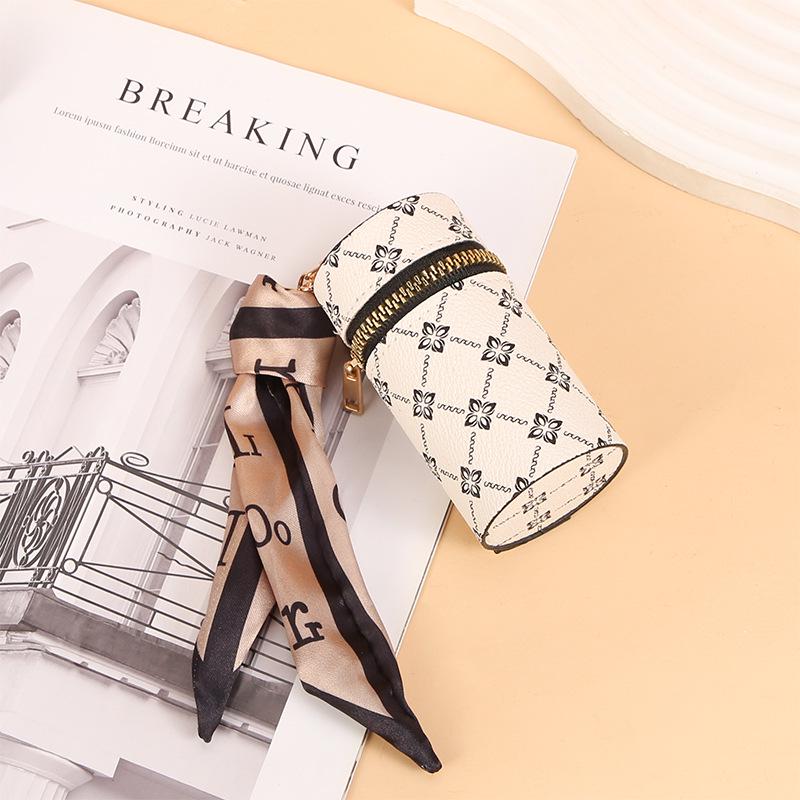 

Мини-сумка-брелок с европейским и американским узором 2024 года: Кошелек для монет, наушников, помады